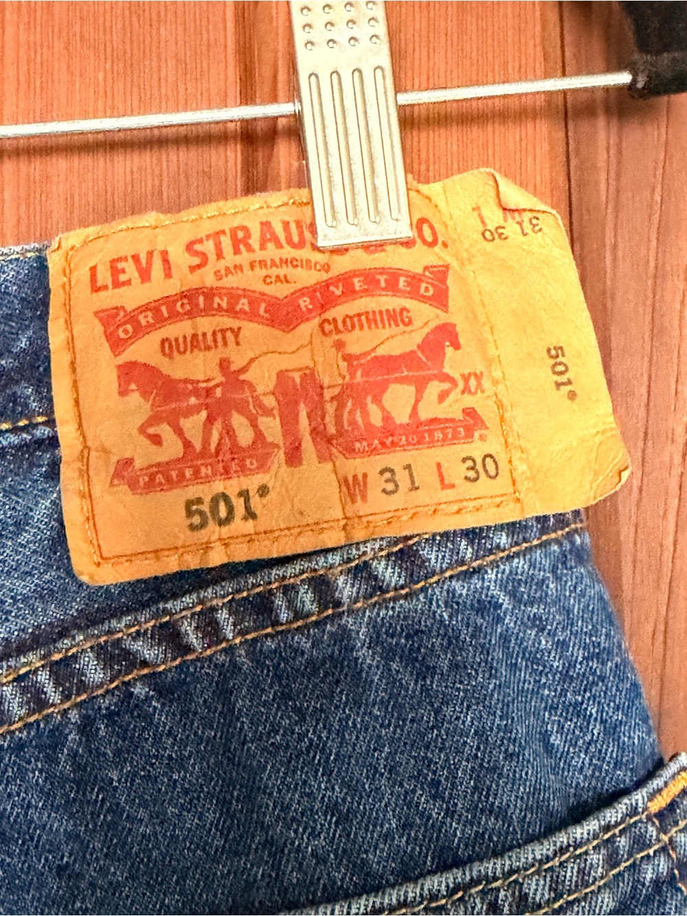 Levi's Men's Straight Jeans in Blue Denim Button Down Fly